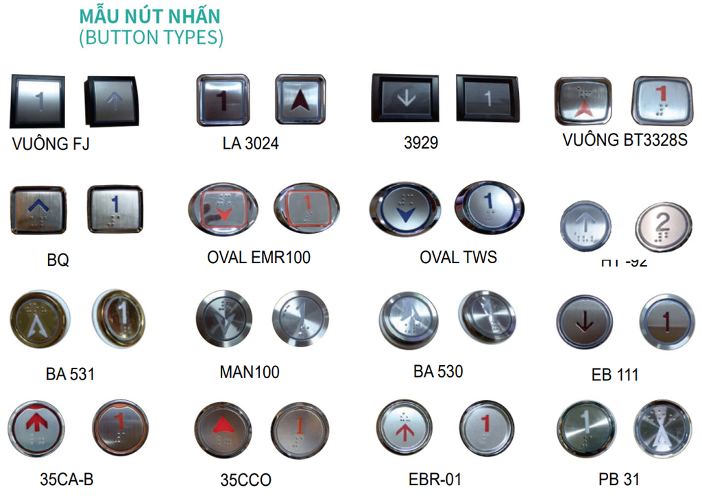 Nút bấm gọi tầng thang máy